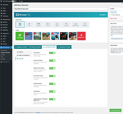 Lightbox - Toolbar