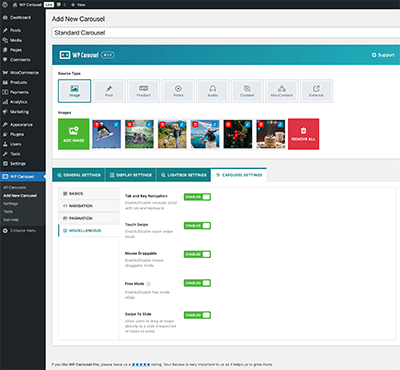 Carousel Setting - Miscellaneous